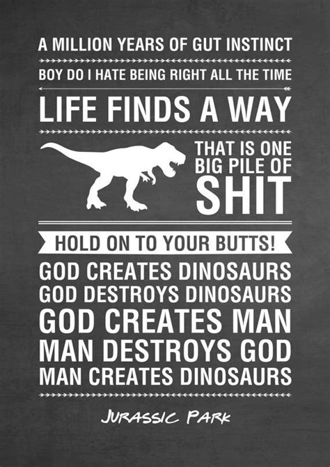 Jurassic Park Quotes Jpeg Pdf A4 Letter 8x10 Instant Etsy Uk