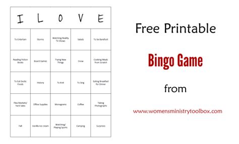 love bingo game    valentines day  printable