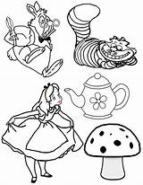 Alice Wonderland Coloring Tea Party Mad Pages Hatter Cartoon Hatters Drawing Disney Drawings Clipart Clip Color School Dormouse Printable Wunderland sketch template