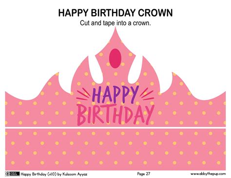 happy birthday crown template  printable papercraft templates