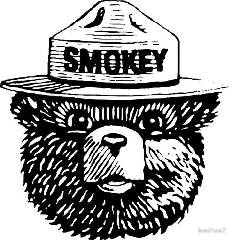 smokey  bear black  white stickers smokey  bears bear sticker