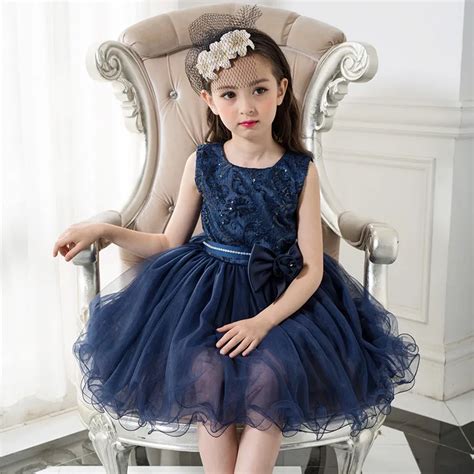 ynb   fashion kids royal blue dresses  girls yy children  formal clothes
