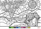 Number Color Coloring Spring Worksheets Pages Printable Advanced Medium Template sketch template