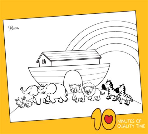 noahs ark animals    coloring page  minutes  quality time
