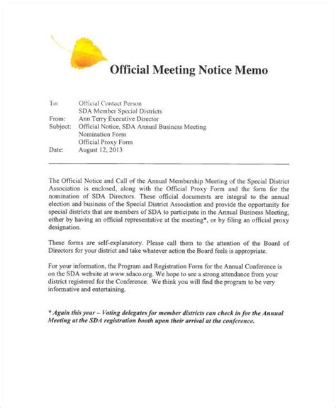 meeting memo examples samples    pages google