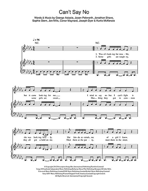 can t say no sheet music by conor maynard piano vocal and guitar right