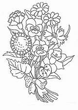 Coloring Flowers Bouquet Pages Printable Flower Bloemen Sheets Print Tiki Coloringtop sketch template