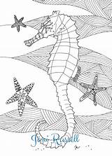 Starfish Seahorse sketch template