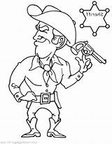 Coloring Cowboy Pages Cowgirl Getcolorings sketch template