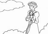 Coloring Poppins Mary Pages Printables Popular Coloringhome sketch template