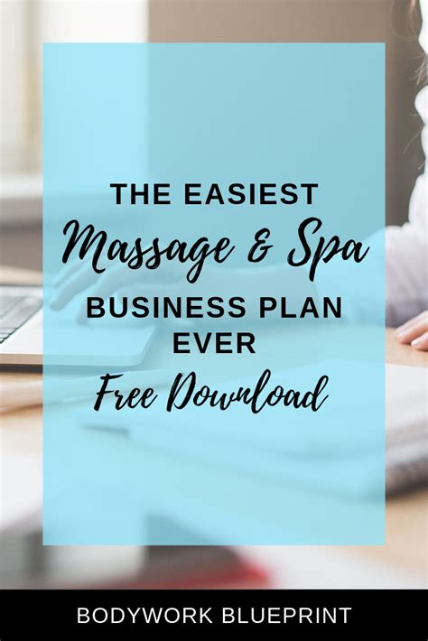 The Easiest Massage And Spa Business Plan Ever One Page Business Plan