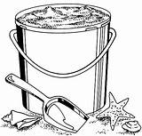 Bucket Sand Coloring Pages Beach Collecting Template sketch template