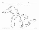 Lakes Great Coloring Michigan Pages Lake Drawing Map Printable Wolverines Worksheet Geography Getcolorings Teachers Science Color Biomes Getdrawings Graphics Activities sketch template