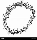 Crown Drawing Thorn Simple Line Hand Vector Isolated Background Jesus Illustration Drawn Coloring Book Stock Alamy Christ Resurrection sketch template