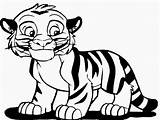 Tiger Coloring Cute Pages Clipart Printable Kids Colouring sketch template