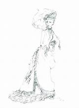 Victorian Coloring Pages Getcolorings Chicken Lady Fancy Dress Party Printable Dresses Getdrawings sketch template
