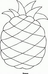 Nanas Buah Kolase Mewarnai Frutas Fruits Ausdrucken Naturaleza Malvorlagen Template Websincloud Früchte Piña Faciles Yuk Colorir Desenhos Paud sketch template