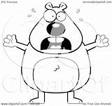 Beaver Cartoon Scared Clipart Outlined Coloring Vector Thoman Cory Royalty sketch template