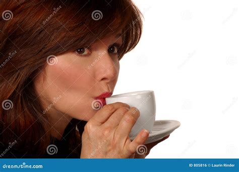woman sipping coffee royalty  stock image image