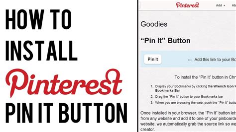 how to add pinterest pin it button to bookmarks bar install pinterest bookmarklet youtube