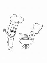 Coloring Pages Sausages Printable sketch template