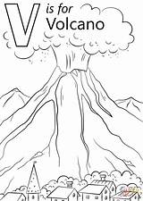 Volcano Volcanoes Supercoloring Alphabet Vulkan Worksheet Ausmalbilder sketch template