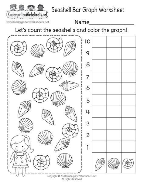 printable seashell bar graph worksheet