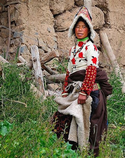Tibetan Lady In Traditional Tibetan Dress Western