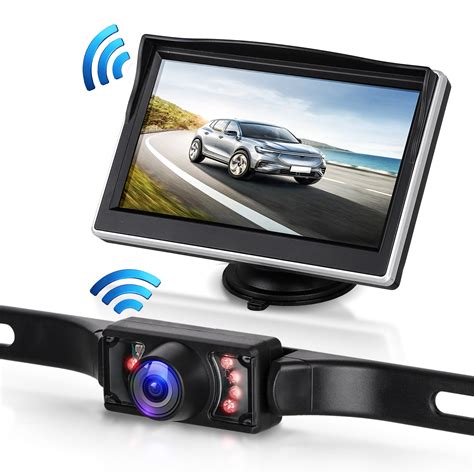 wireless backup camera  rear view reversing car cam monitoring system  infrared led parking