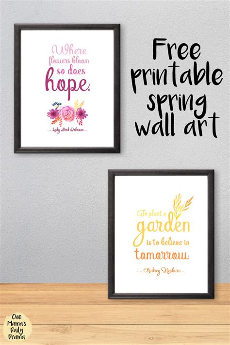 printable spring wall art quotes