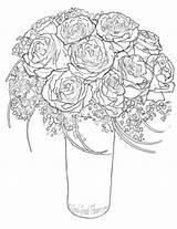 Coloring Pages Roses Printable Adults Print Flower Rose Drawing Flowers Bouquet Bunch Colouring Mindfulness Escalator Everfreecoloring Color Women Advanced Crosses sketch template