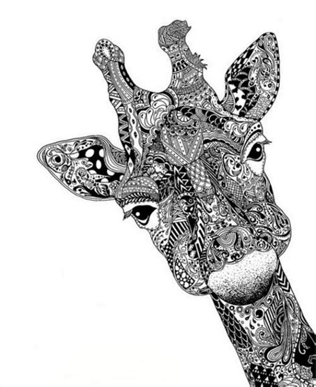 examples  zentangle project drawings giraffe art animal stencil