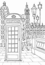 London Coloring Pages Adult Colouring Para Color Waves Europe Colorir Book Books England Ausmalbilder Drawing Printable Kids Charming Booth Phone sketch template