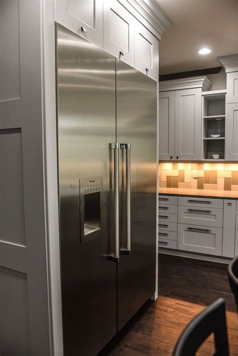 custom  refrigerator cabinets  shaker style panels   doors   kitchen