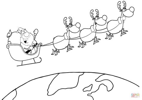 santa   reindeer coloring pages  getcoloringscom
