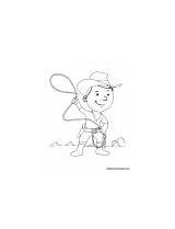 Cowboy Coloring Cartoon Funny sketch template