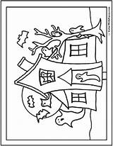 Halloween Coloring Pages House Printable Ghosts Moon Pdf Book Spiders Colorwithfuzzy sketch template