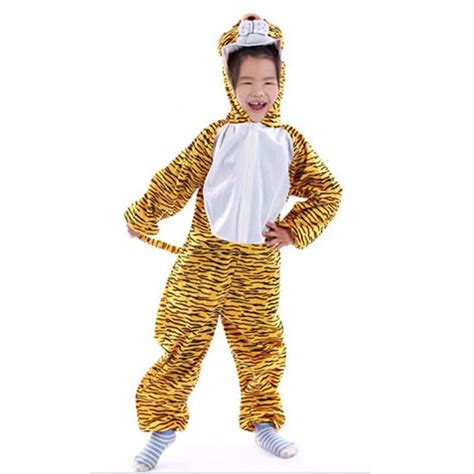 lovely kids unisex children onesie pajamas anime cosplay costume onesie yellow tiger  stock
