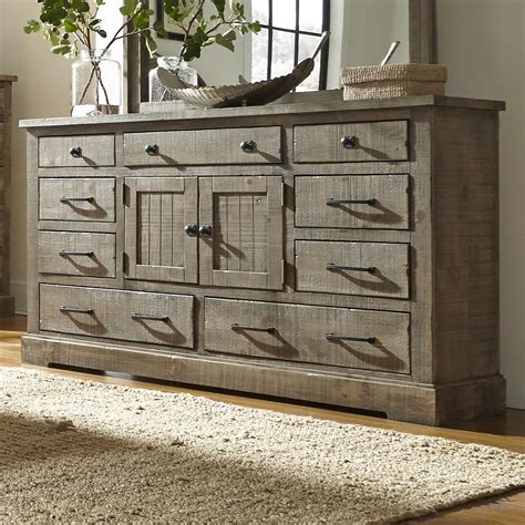 progressive furniture meadow rustic pine door dresser   drawers