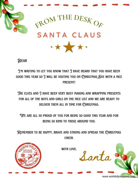 santa reply letter template examples letter template vrogueco