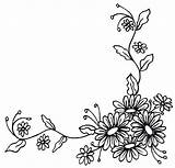 Corner Flower Border Daisy Clipart Drawing Chain Borders Floral Tattoo Flowers Center Drawings Pattern Coloring Cliparts Daisies Patterns Pages Want sketch template