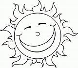 Summer Coloring Sun Outline Clipart Shades Happy sketch template