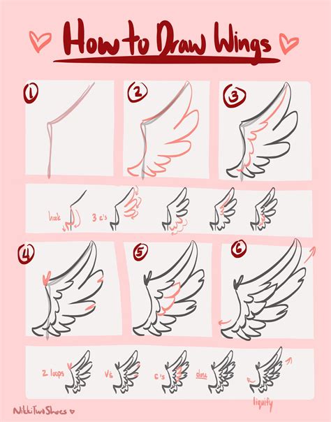 draw wings   steps tutorial  nikkitwoshoes  deviantart