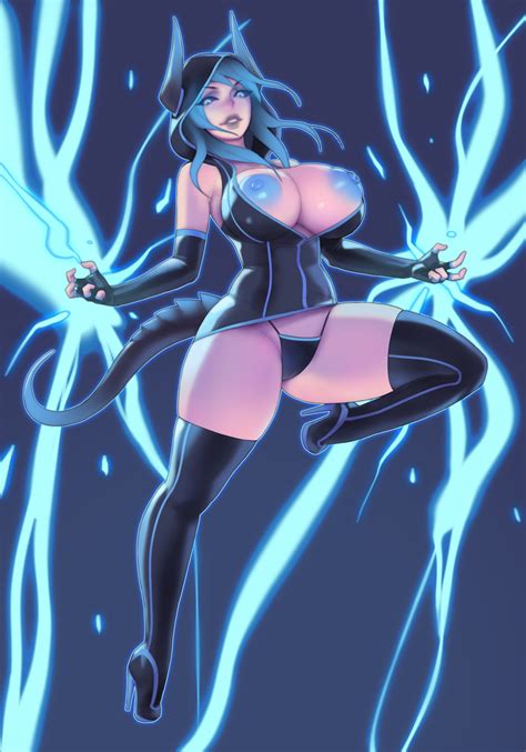commission dragon gal squel wielding lightning by kruth666 hentai
