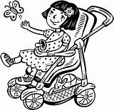 Stroller Coloring Coloringonly sketch template