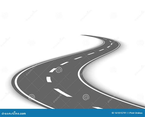 perspective curved road template stock vector illustration  freedom
