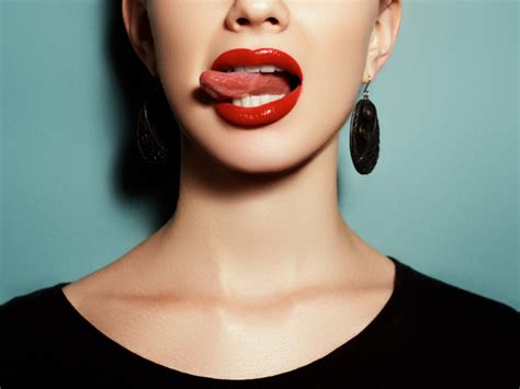 wallpaper tongue out red lipstick lips face women 2560x1920