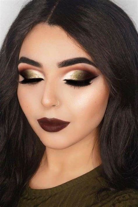 sombras negro con dorado makeup hair en 2019 maquillaje maquillaje sombras y maquillaje