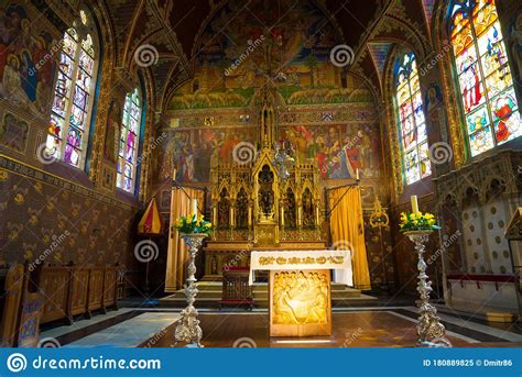 interior   basilica   holy blood basiliek van het heilig bloed editorial image