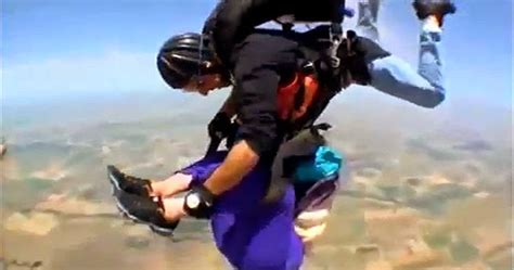 80 year old grandma tried sky diving and slipped out for her harness